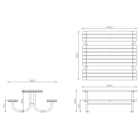 Lauko suoliukai + Stalas, kolekcija 'Family Picnic'