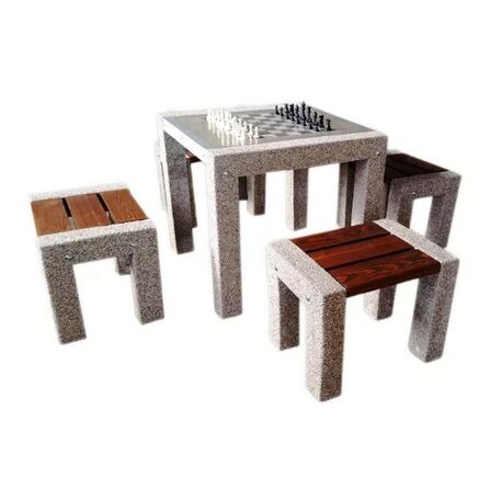 Concrete chess table and chairs 4 pcs. 'BDS/SG025/MDL'
