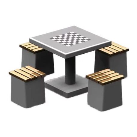 Betoninis šachmatų stalas ir kėdėmis 4 vnt. 'BDS/SG033/MDL'