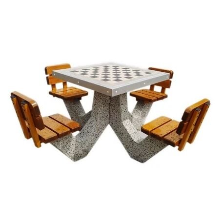 Concrete chess table and chairs 4 pcs. 'BDS/SG018/MDL'