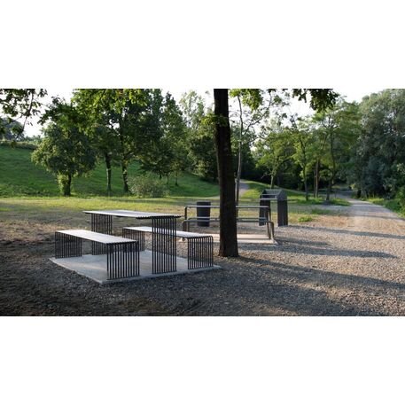 Metal bench + table 'ZEROQUINDICI.015/Picnic'