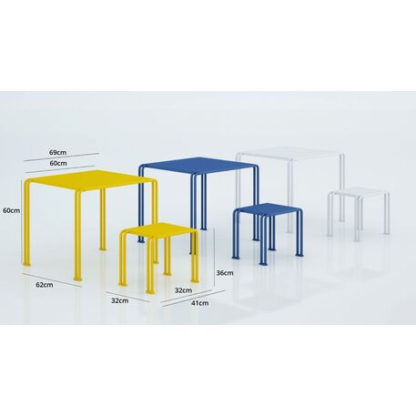Metallstuhl + Tisch für Schulen 'School.015'