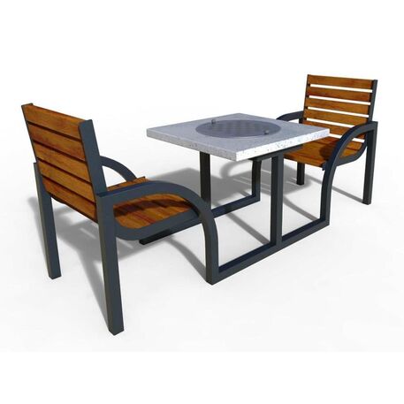 Lauko žaidimo stalas su IROKO medienos kėdėmis 'STF/21-13-05/MDL'