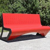 Modern metal benches with backrest