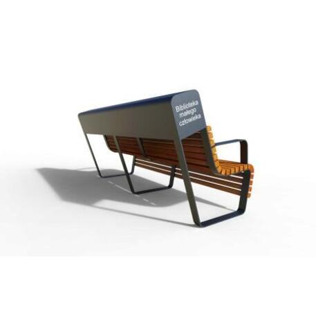 Metal bench with backrest 'IROKO_STF/24-04-26MDL'