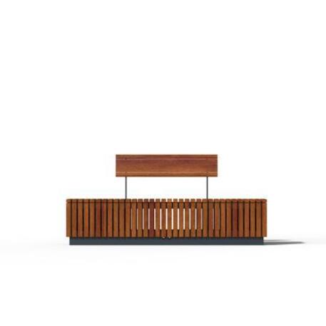 Metal bench with backrest 'IROKO_STF/24-04-16_01MDL'