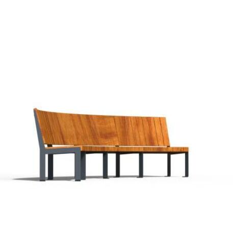 Metal bench with backrest 'IROKO_STF/24-04-13MDL'