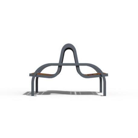 Metal bench with backrest 'IROKO_STF/24-04-12MDL'