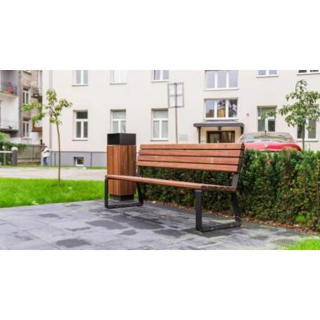 Metal bench with backrest 'IROKO_STF/22-04-20_03MDL'