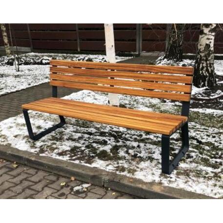 Metal bench with backrest 'IROKO_STF/22-04-20_01/MDL'