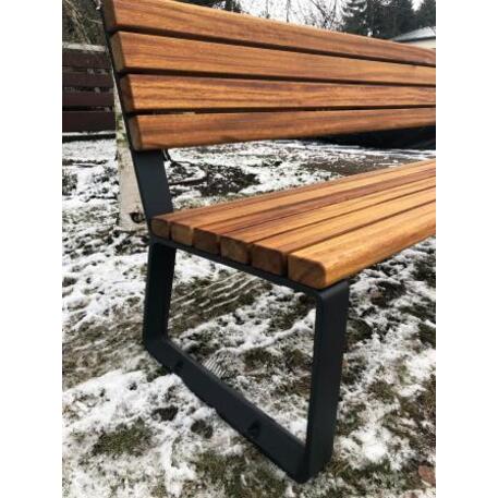 Metal bench with backrest 'IROKO_STF/22-04-20_01/MDL'