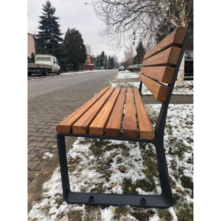 Metal bench with backrest 'IROKO_STF/22-04-20_01/MDL'