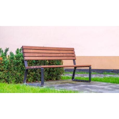 Metal bench with backrest 'IROKO_STF/22-04-20_01/MDL'