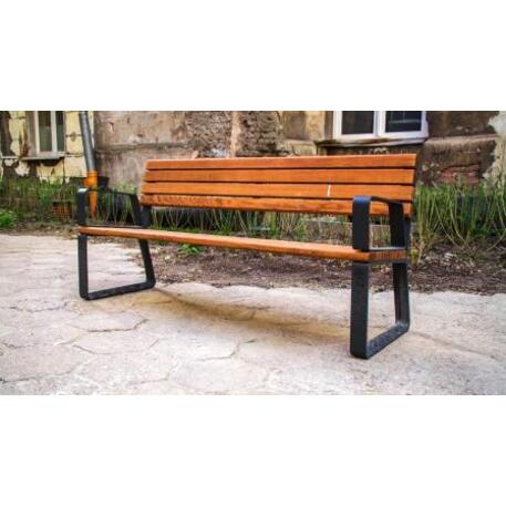 Metal bench with backrest 'IROKO_STF/22-04-20_01/MDL'