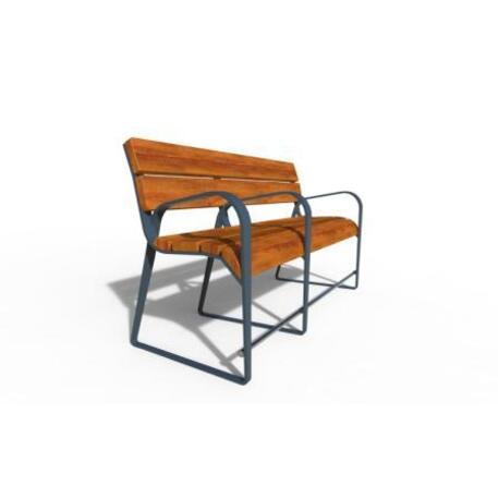 Metal bench with backrest 'IROKO_STF/22-04-02_01MDL'