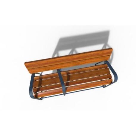 Metal bench with backrest 'IROKO_STF/22-04-02_01MDL'