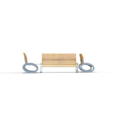 Metal bench with backrest 'IROKO_STF/21-04-34_01MDL'