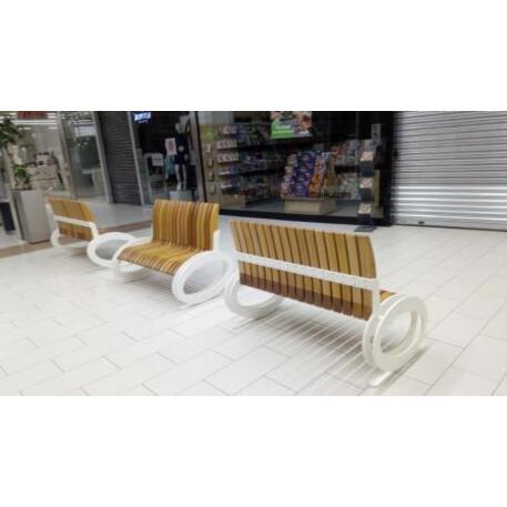 Metal bench with backrest 'IROKO_STF/21-04-34_01MDL'