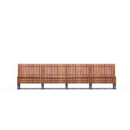 Metal bench with backrest 'IROKO_STF/21-04-23_01MDL'