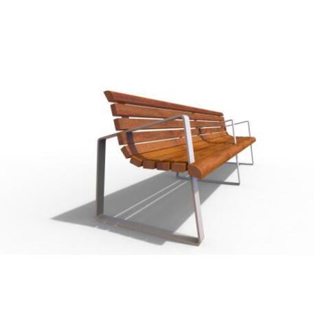 Metal bench with backrest 'IROKO_STF/21-04-21MDL'