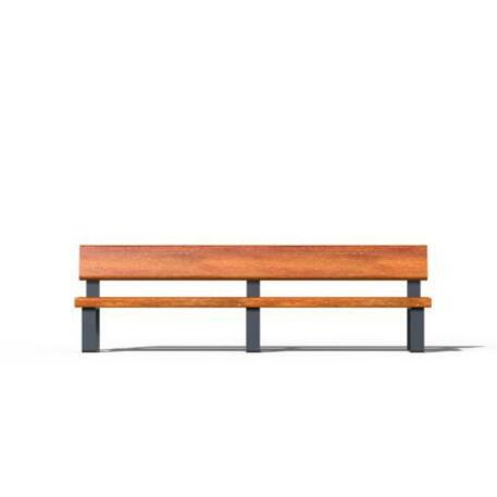 Metal bench with backrest 'IROKO_STF/21-04-15_01MDL'