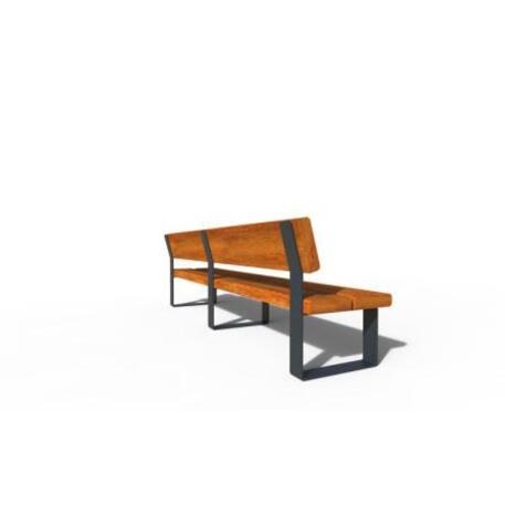 Metal bench with backrest 'IROKO_STF/21-04-15_01MDL'