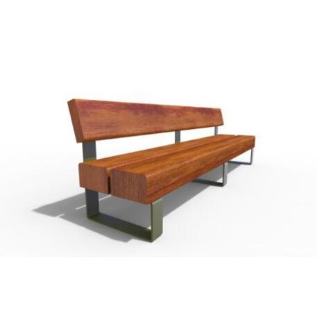 Metal bench with backrest 'IROKO_STF/21-04-15MDL'