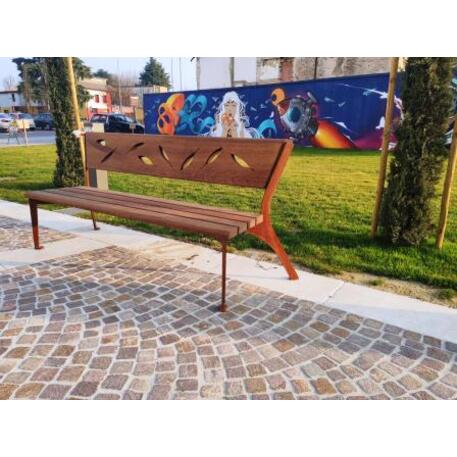 Metal bench with backrest 'IROKO_STF/20-04-56_01MDL'