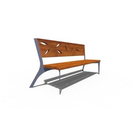 Metal bench with backrest 'IROKO_STF/20-04-56_01MDL'