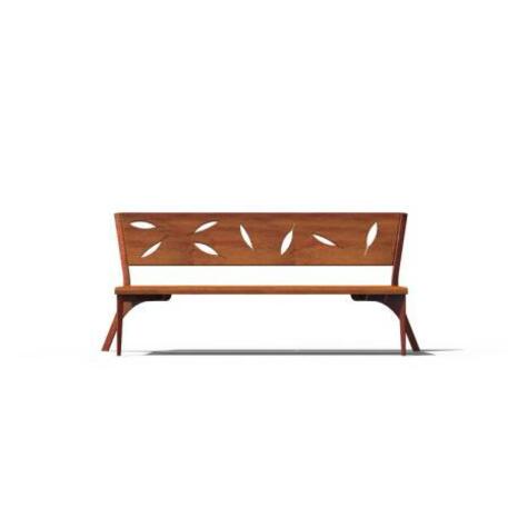 Metal bench with backrest 'IROKO_STF/20-04-56_01MDL'