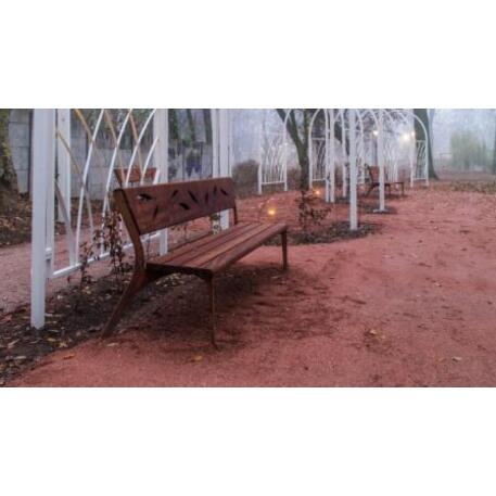 Metal bench with backrest 'IROKO_STF/20-04-56_01MDL'