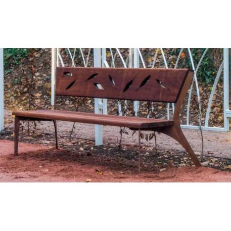 Metal bench with backrest 'IROKO_STF/20-04-56_01MDL'