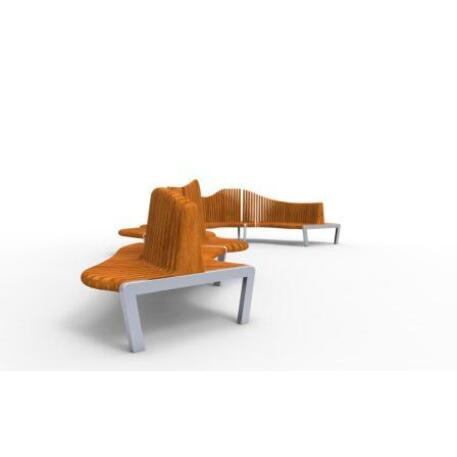 Metal bench with backrest 'IROKO_STF/20-04-40_01MDL'