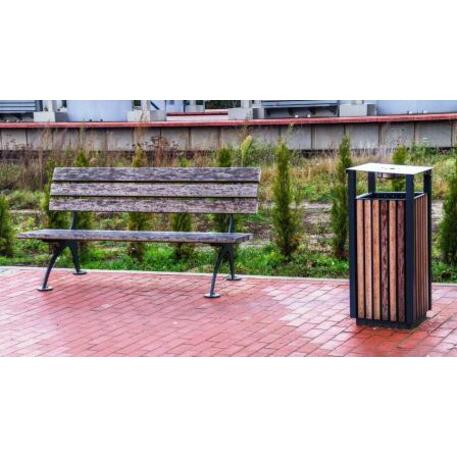 Metal bench with backrest 'IROKO_STF/20-04-32MDL'