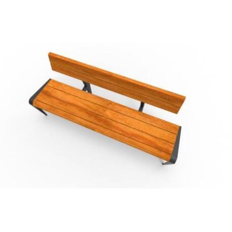 Metal bench with backrest 'IROKO_STF/20-04-26_01MDL'