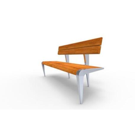 Metal bench with backrest 'IROKO_STF/20-04-26_01MDL'