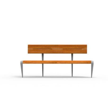 Metal bench with backrest 'IROKO_STF/20-04-26_01MDL'