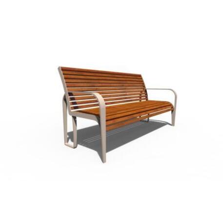 Metal bench with backrest 'IROKO_STF/20-04-09_02MDL'