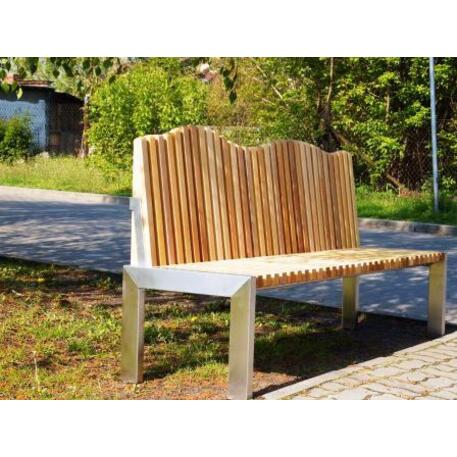 Metal bench with backrest 'IROKO_STF/19-04-75_15MDL'