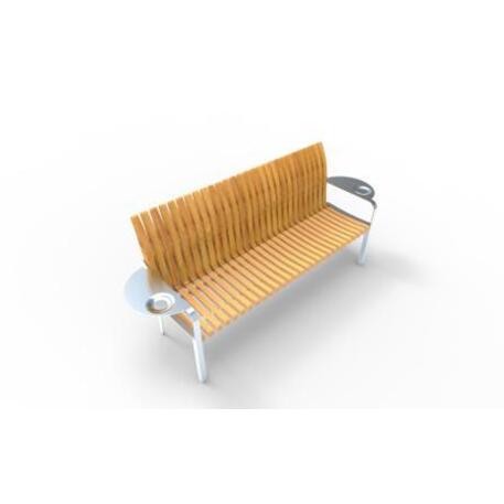 Metal bench with backrest 'IROKO_STF/19-04-75_15MDL'