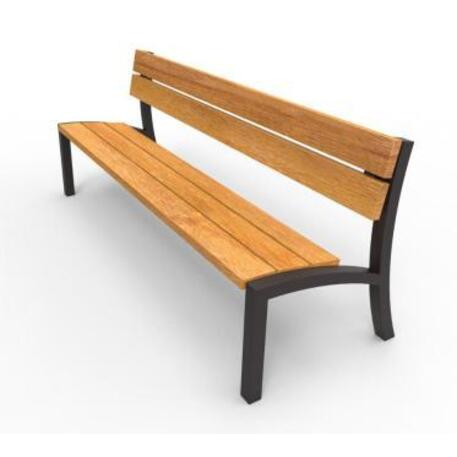 Metal bench with backrest 'IROKO_STF/19-04-44_01MDL'