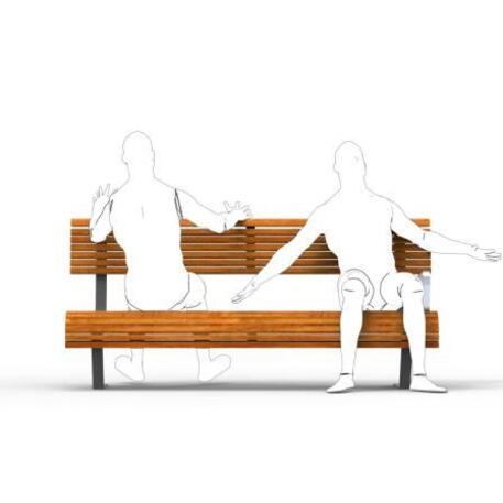 Metal bench with backrest 'IROKO_STF/19-04-35MDL'