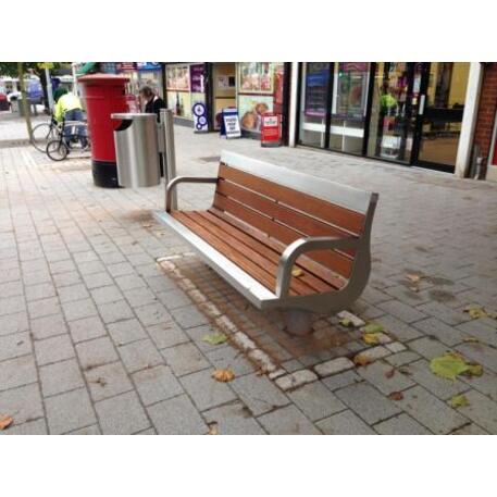 Metal bench with backrest 'IROKO_STF/19-04-31MDL'