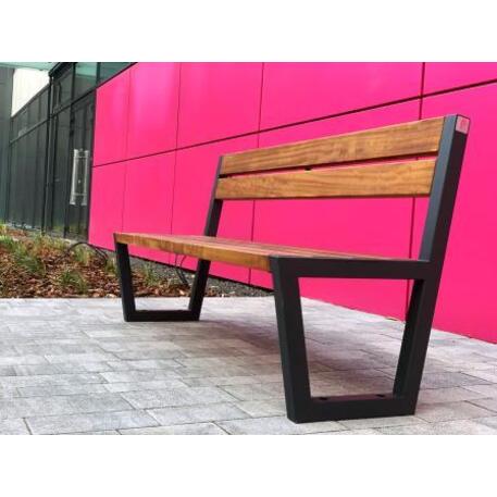 Metal bench with backrest 'IROKO_STF/19-04-26MDL'