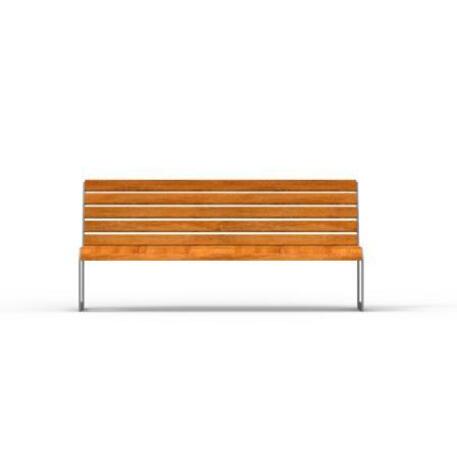 Metal bench with backrest 'IROKO_STF/19-04-16_01MDL'