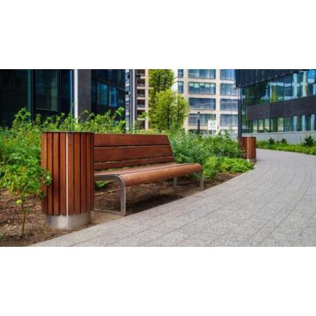 Metal bench with backrest 'IROKO_STF/19-04-16MDL'