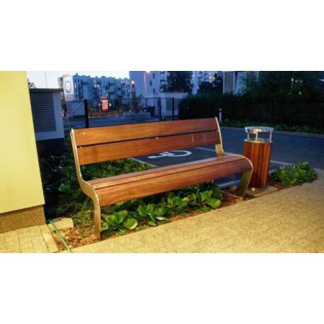 Metal bench with backrest 'IROKO_STF/19-04-10_01MDL'