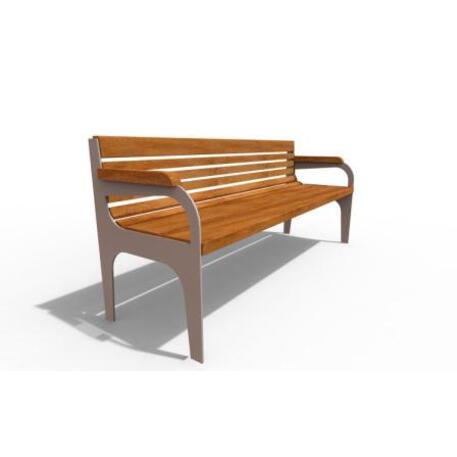 Metal bench with backrest 'IROKO_STF/18-04-95_02MDL'