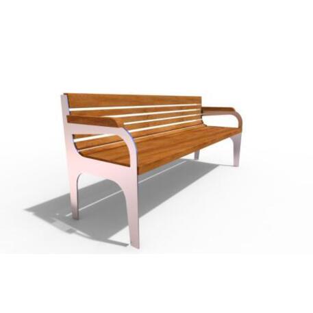 Metal bench with backrest 'IROKO_STF/18-04-95_02MDL'