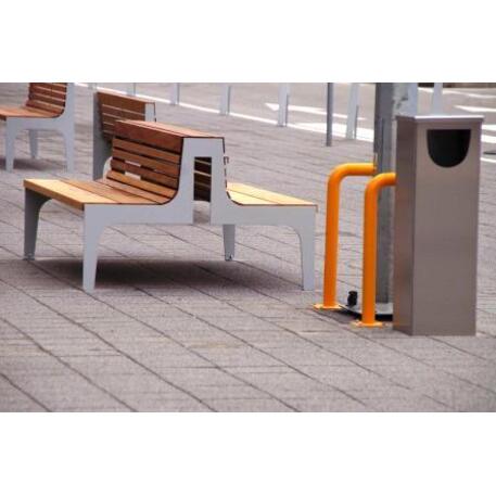 Metal bench with backrest 'IROKO_STF/18-04-95_01MDL'